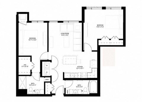 Grand Central Flats_2 Bedroom Floor Plan
